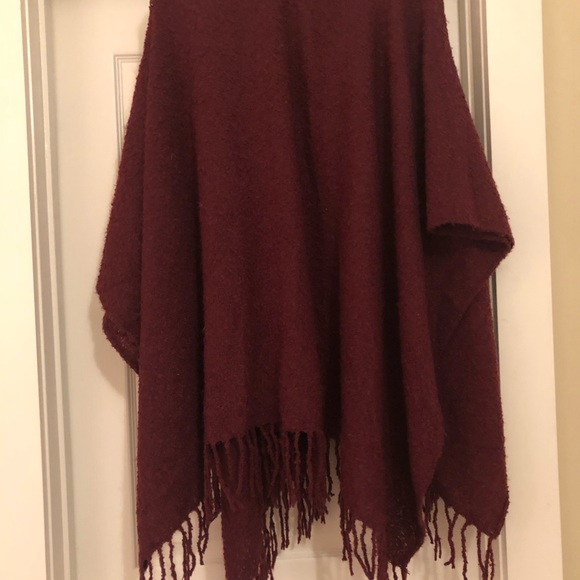 Burgundy Shrug/Poncho - Picture 2 of 2